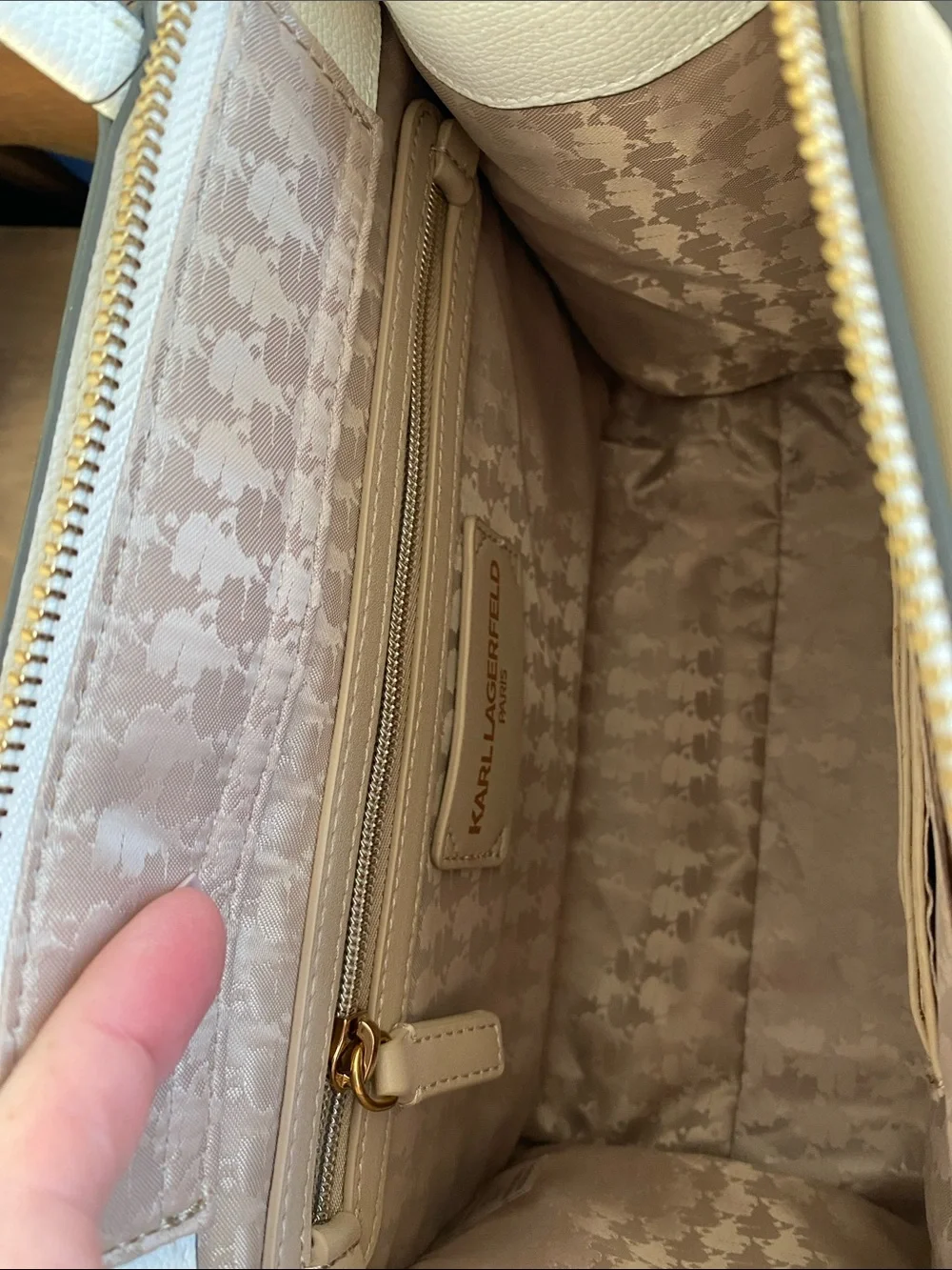 Karl Lagerfeld White BEAUTIFULLY Embellished Tote Bag